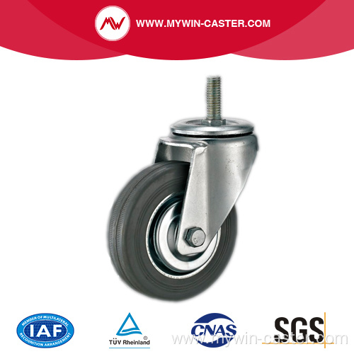 Threaded Stem Grey Rubber Industrial Castor Wheel